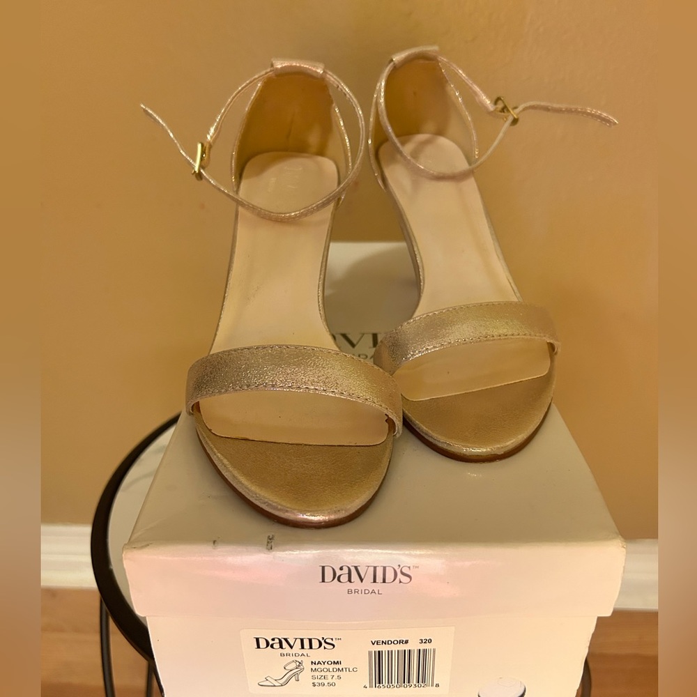 David's Bridal Gold Heel
